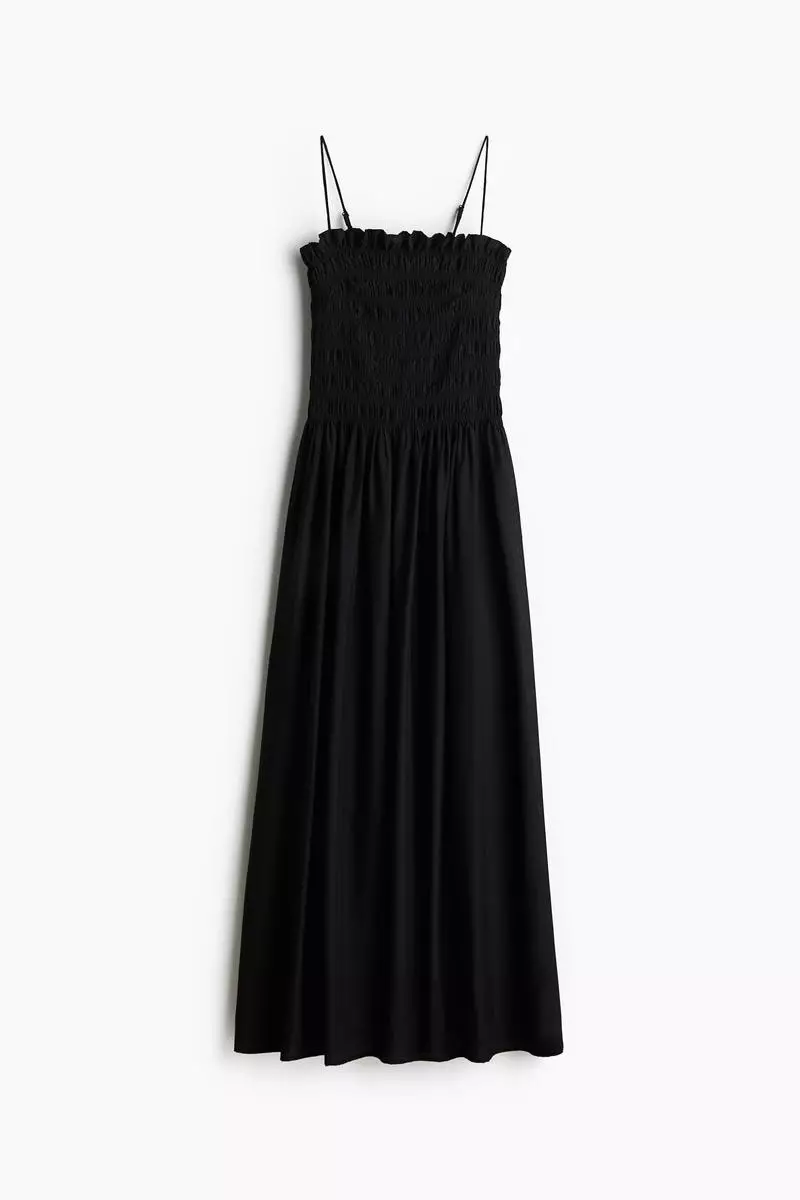 Smocked-bodice strappy dress