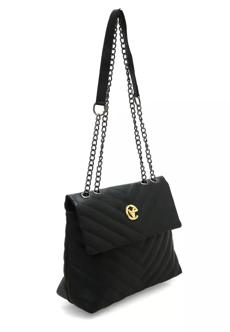 Alfiyah Tas Selempang Wanita Design Elegant Motif Simetris - Black
