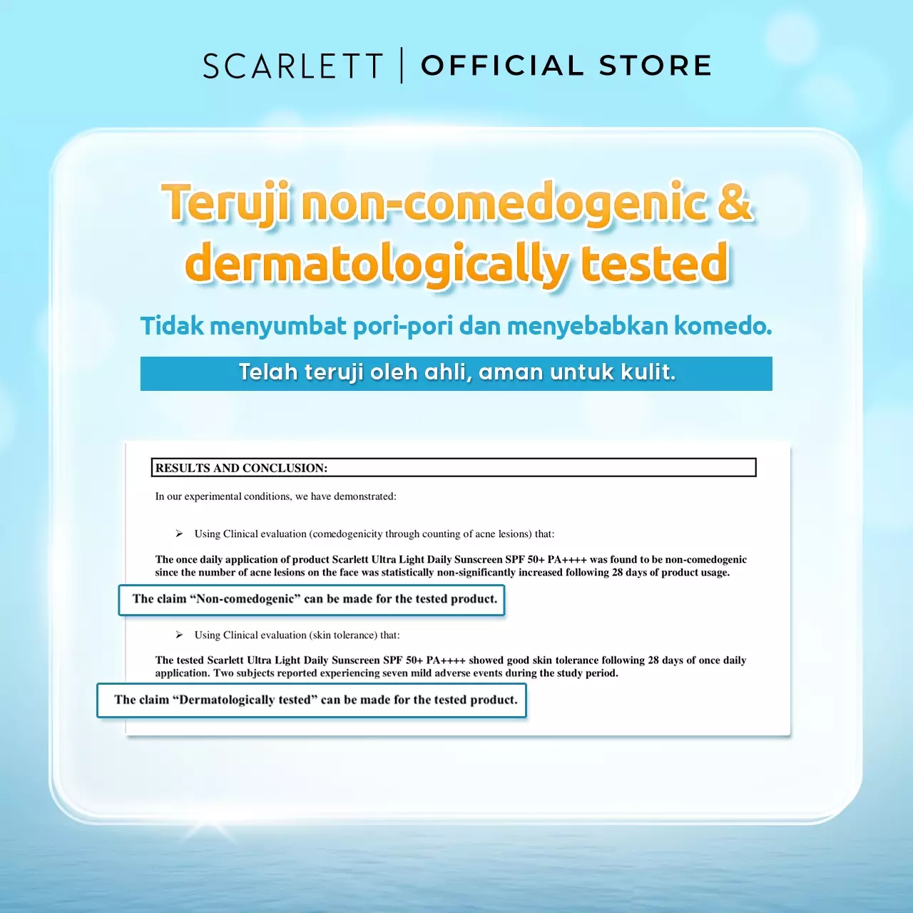 [Oily Skin Friendly] Scarlett Whitening Ultra Light Daily Sunscreen SPF 50+ PA++++ [Water Based] Meresap 20an Detik (Super Ringan) dengan 7X Ceramide 9X Hyaluronic Acid & No Whitecast