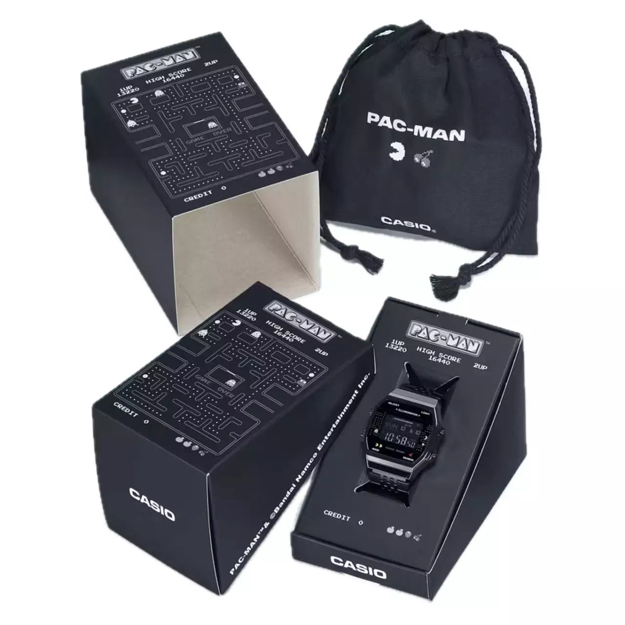 Casio PAC-MAN Jam Tangan Pria - Black - Stainless Steel - ABL-100WEPC-1BDR