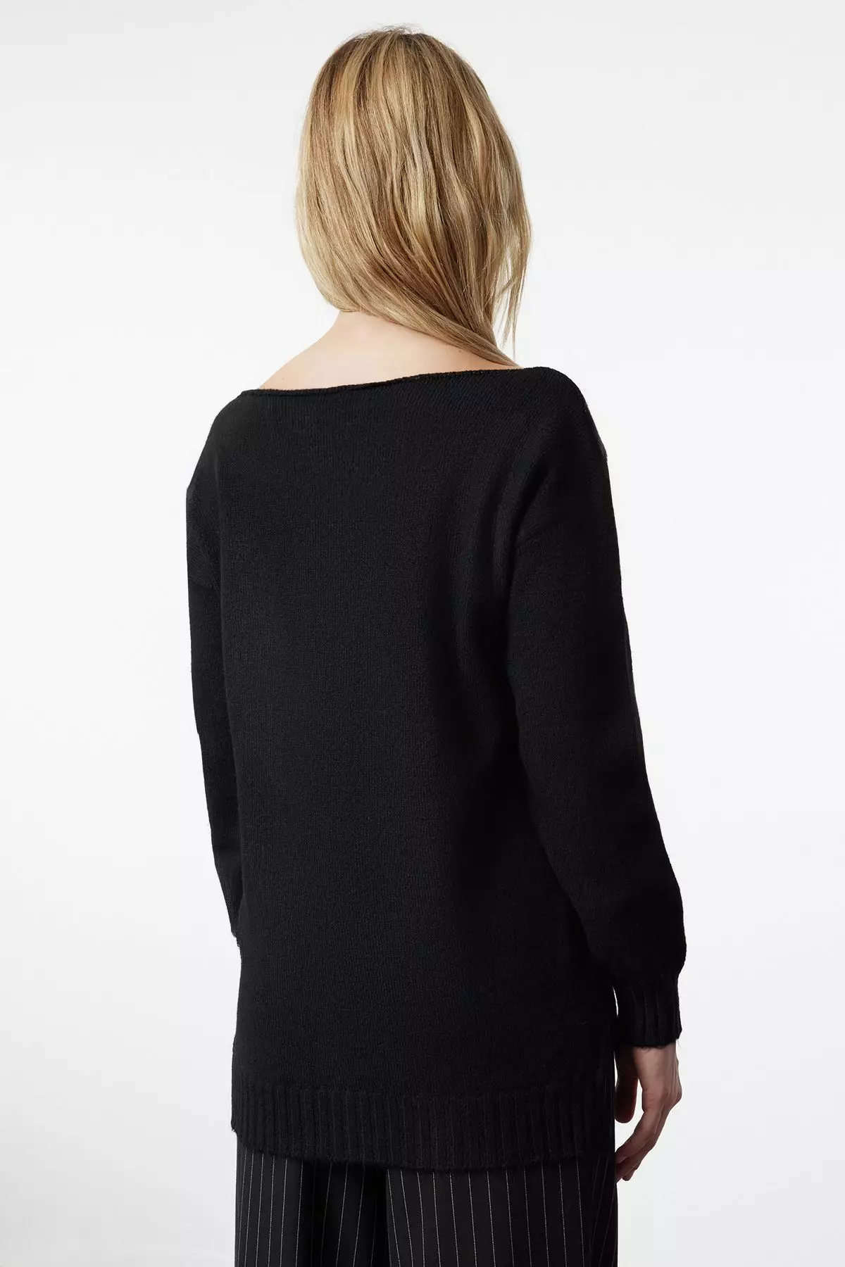 Boat Neck Slit Jumper