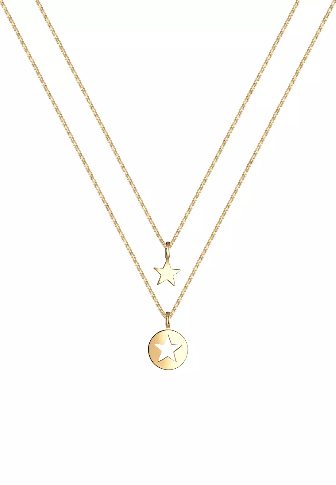 Necklace Mother Child Cut-Out Star Gold Plated