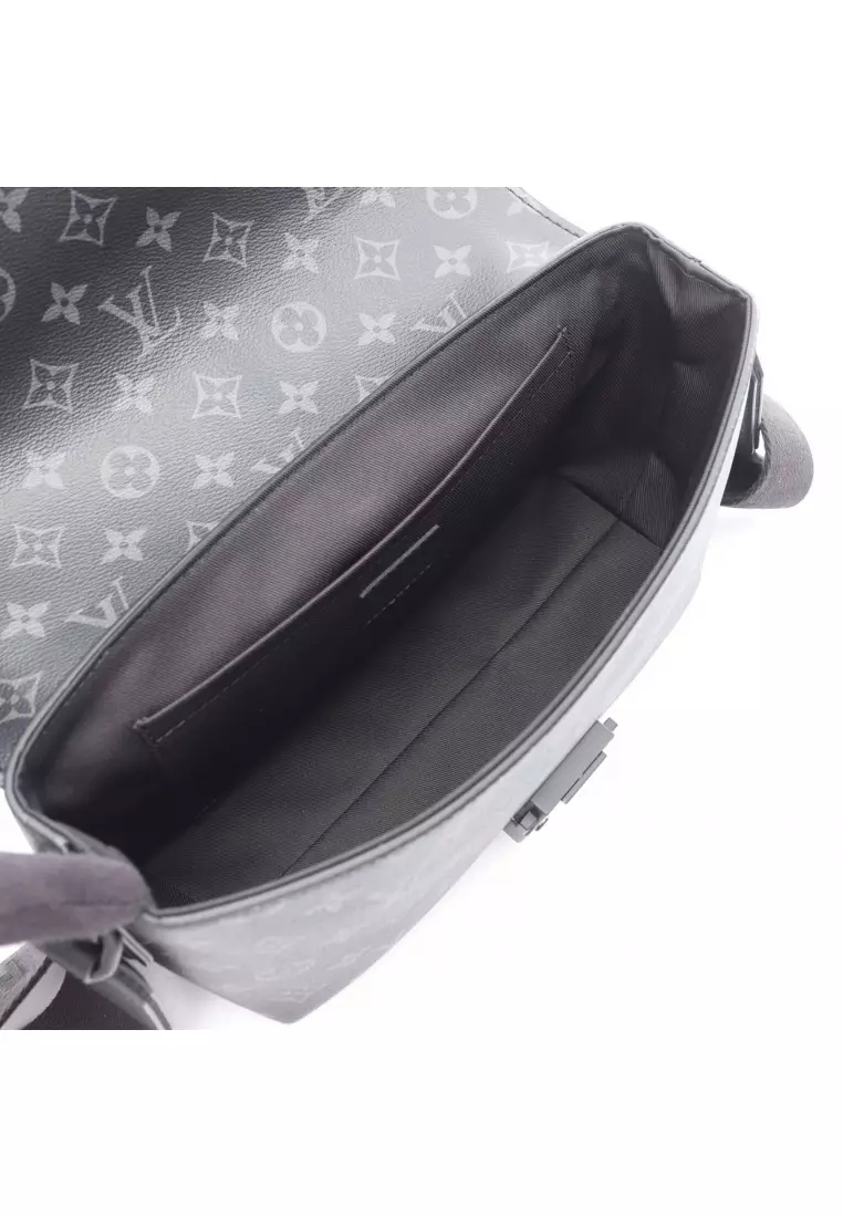 Pre-Loved Louis Vuitton S-Cape messenger Monogram Eclipse Shoulder bag PVC leather black