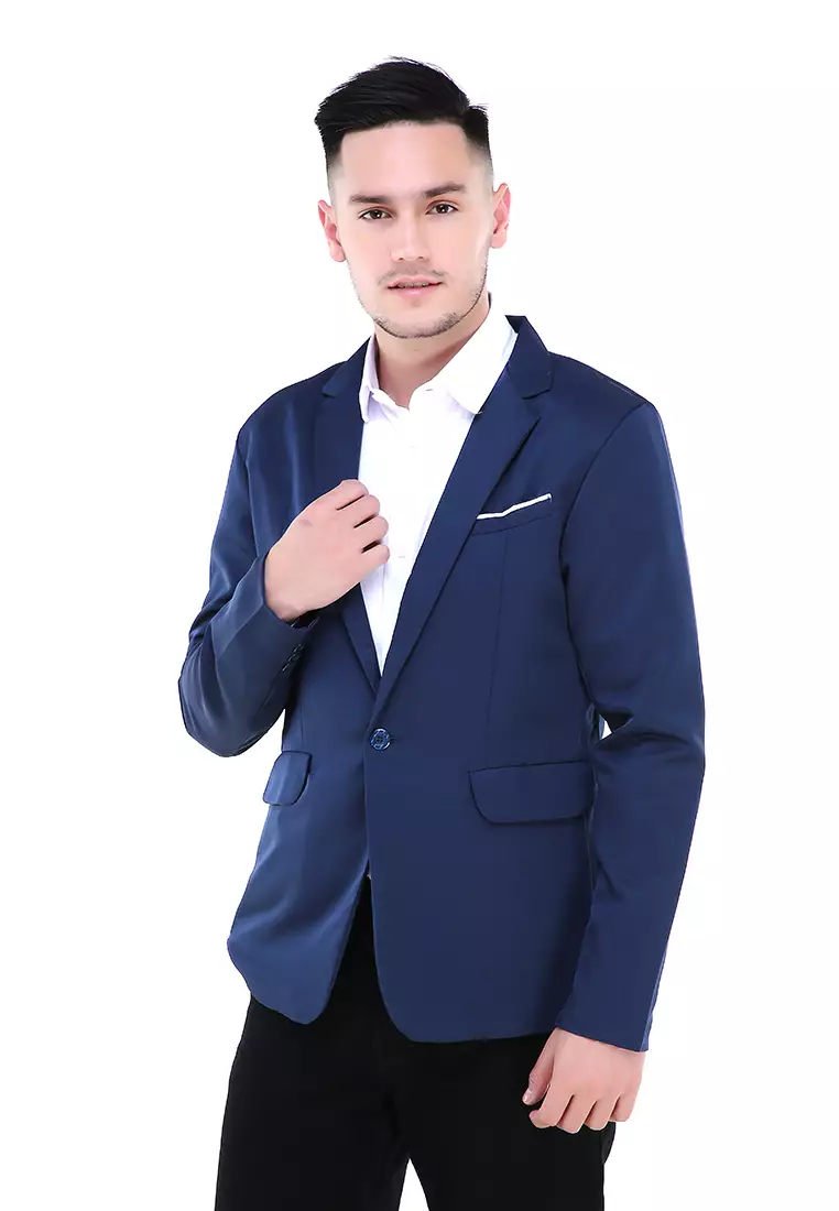 Woreq Jas Blazer Pria A Line Top Formal Longsleeve Suit Material High Twist ORIGINAL