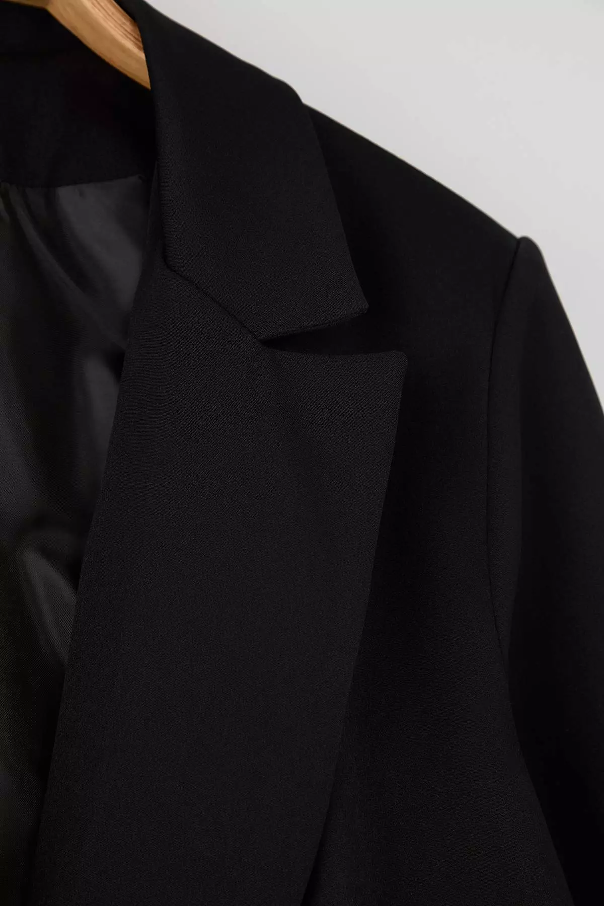 Black Oversize Lined Button Woven Plus Size Blazer Jacket Tbbaw26Ag00006