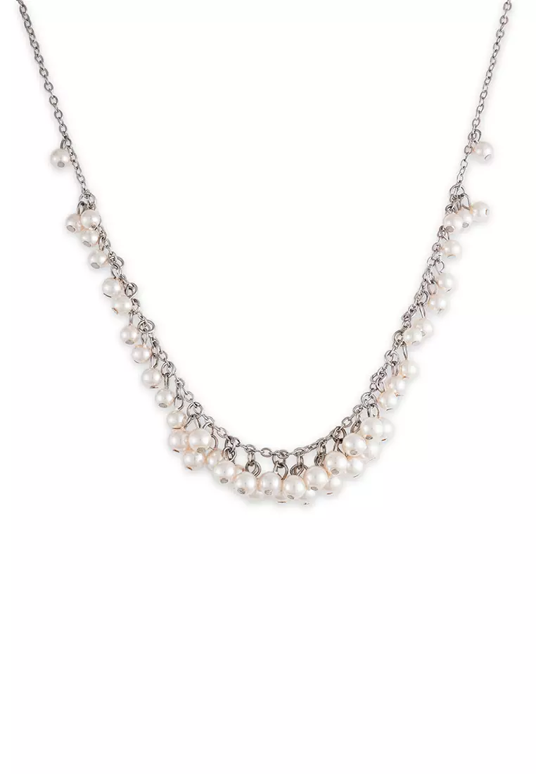 Buy Goessele G essele rhodium plating faux pearl necklace