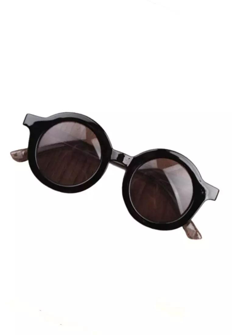Ulrico Kacamata Anak Unisex Anti UV Round Design Vintage Style Material Resin PC ORIGINAL - Black