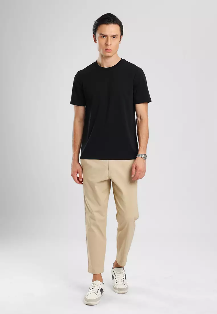 MANZONE - Kaos Lengan Pendek Pria Zane 02 Slim Fit - Black Colour Black