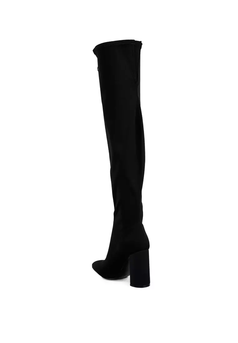 Black Ronettes Knee High Long Boots
