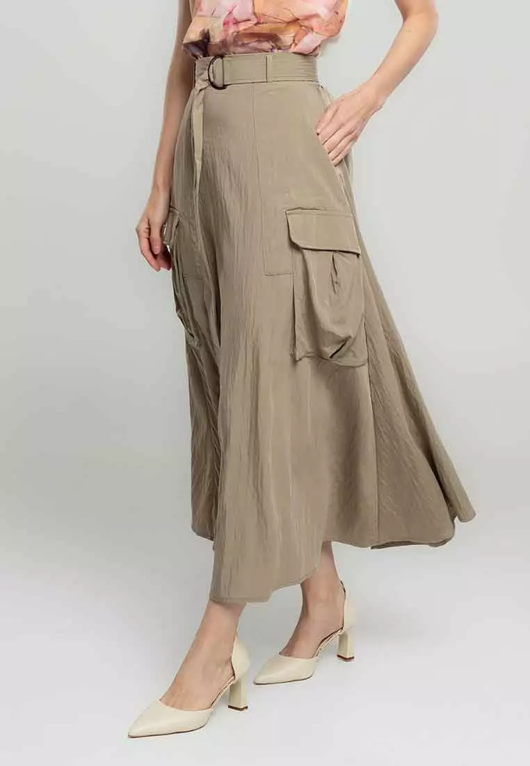 Isla Cargo Belted Maxi Skirt