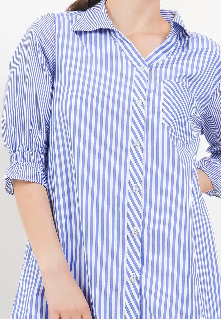 High and low Stripe motif Tunic