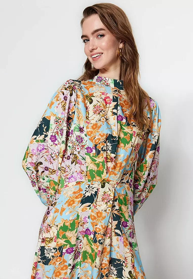 Buy Trendyol Modest Floral Patterned Maxi Dress Online | ZALORA Malaysia