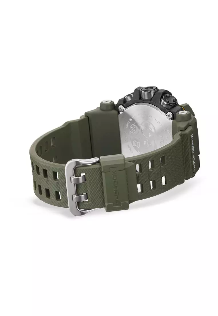MASTER OF G - LAND GW-9500-3 Men's MUDMAN Sport Tough Solar Watch with Army Green Resin Band