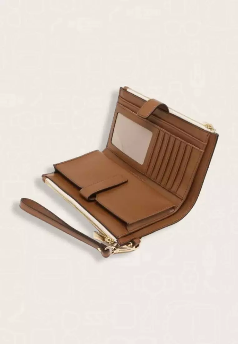 Michael Kors Jet Set Travel Large Double Zip Wristlet Vanilla