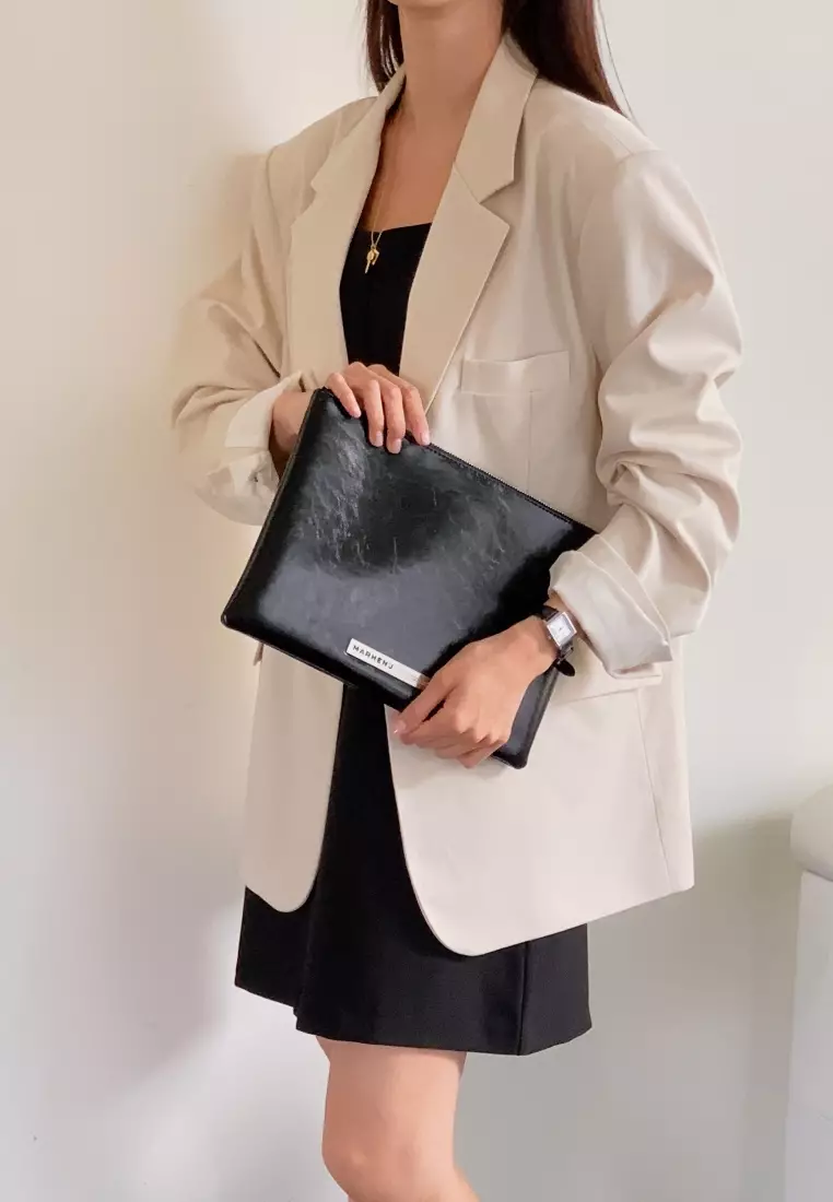 JACK Clutch Vegan Leather Pouch Black