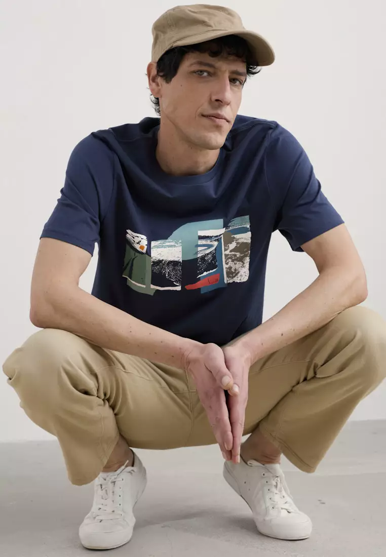 Seasalt Cornwall Navy Midwatch Organic Cotton T-Shirt