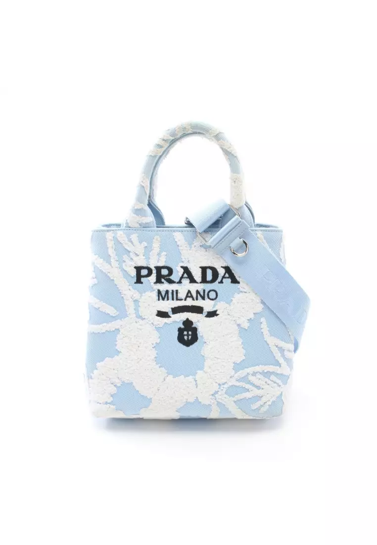 Buy Prada Pre loved Prada DRILL RICAMO FI Drill Handbag tote bag