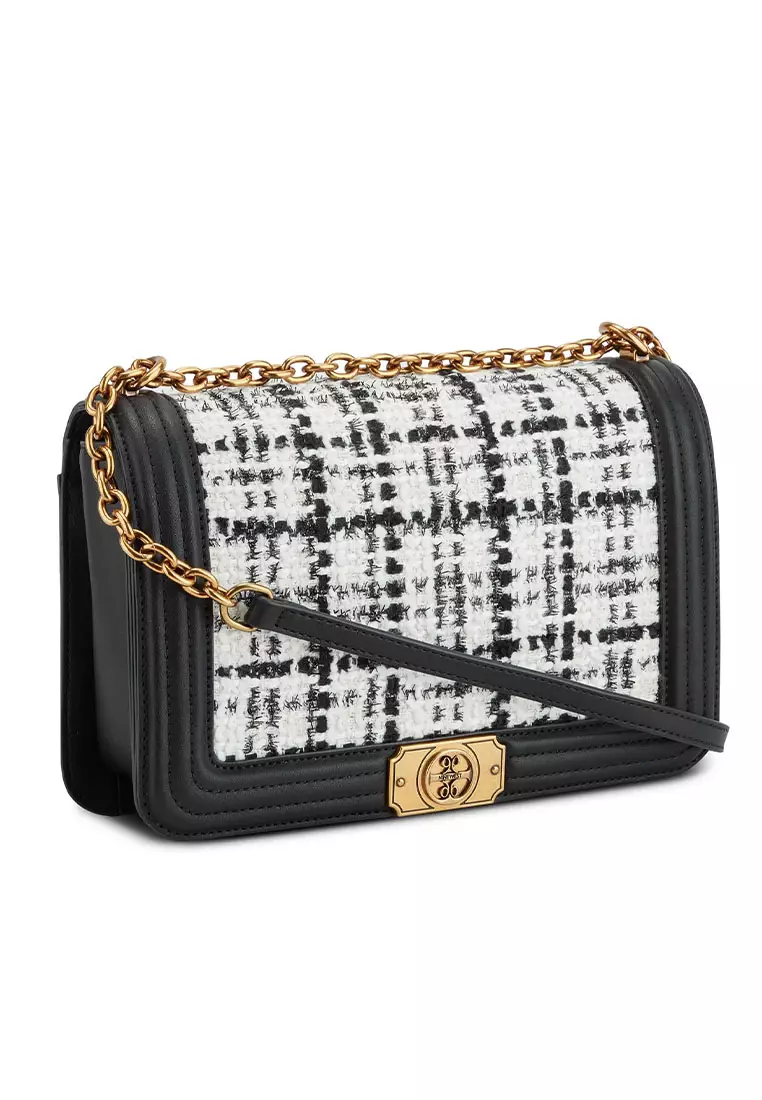 Nine west black new arrivals and white purse