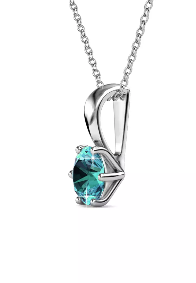 Birth Stone Pendant December Blue Topaz - Kalung Crystal Swarovski by Her Jewellery