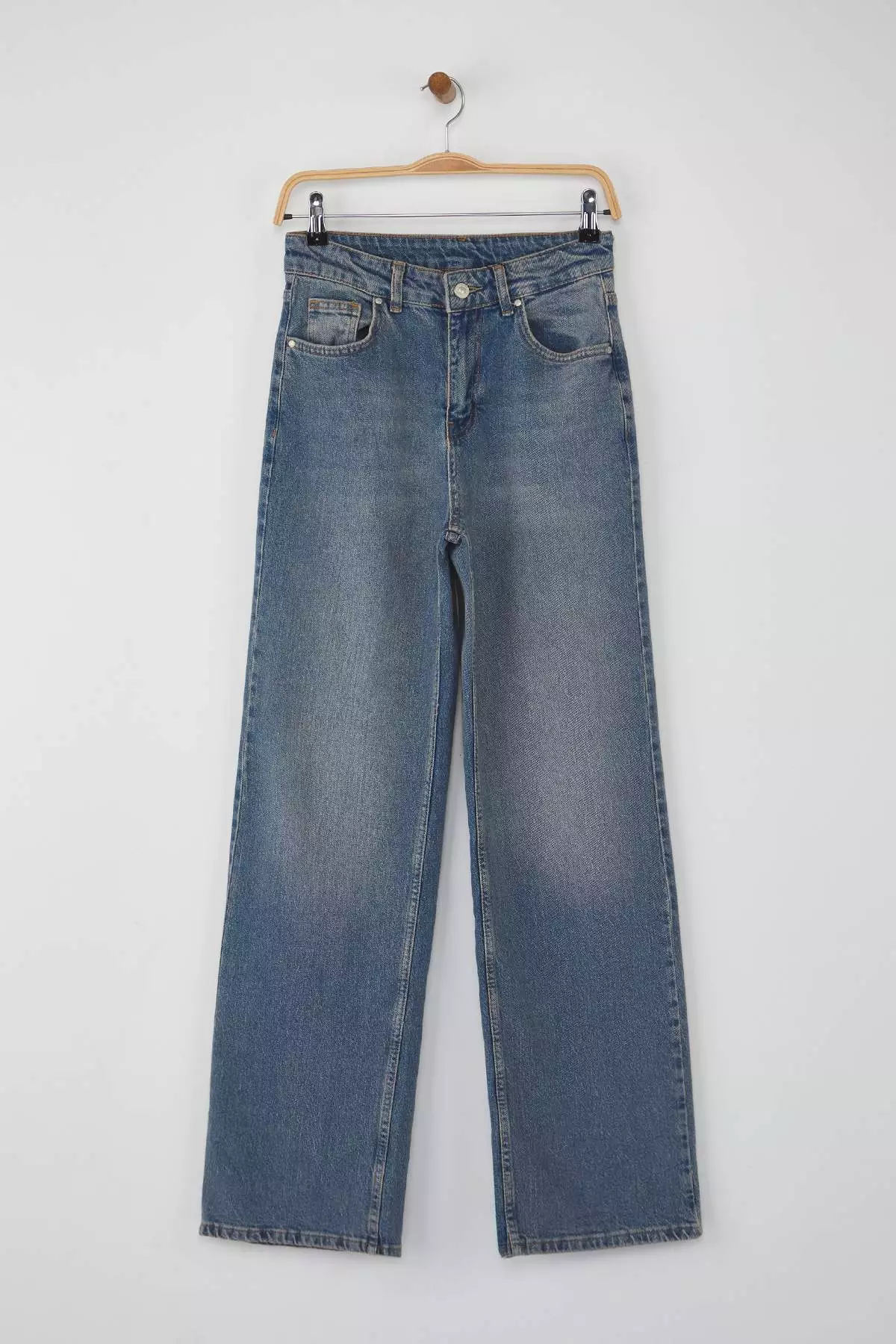 Blue High Waist Comfort/Flexible Wide Leg Palazzo Jeans
