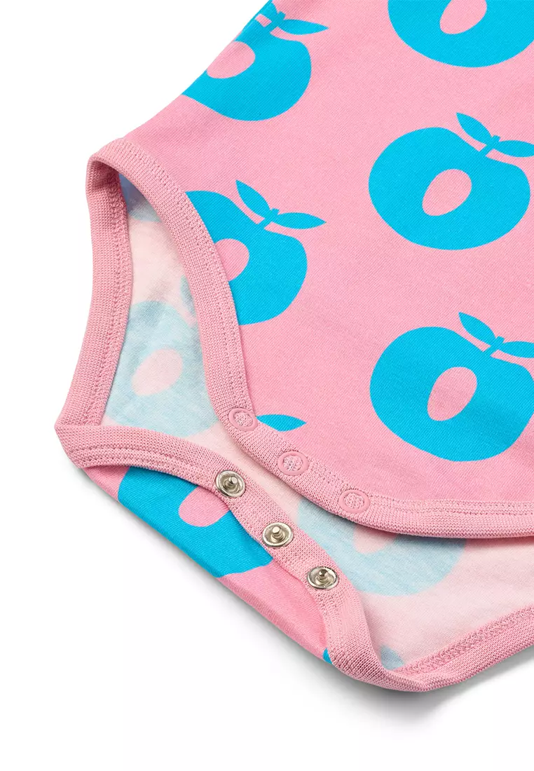 Long-sleeved baby body with apples