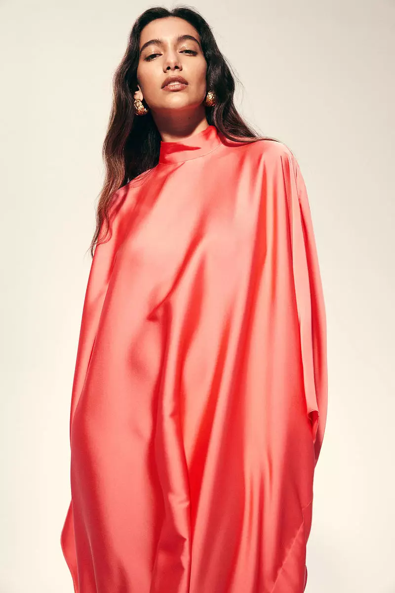 Satin kaftan dress