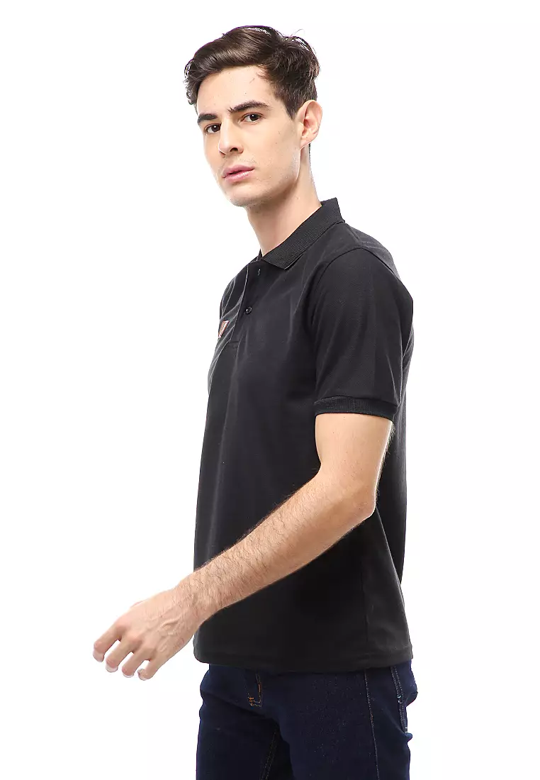 Jack Atasan Formal Pria T-Shirt Kaos Polo Polos Lengan Pendek Material Cotton ORIGINAL - Black