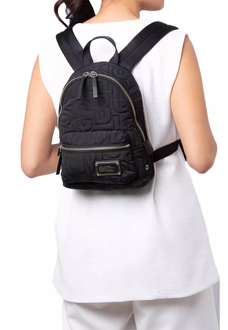 Nylon Jumbled Logo Small Backpack Black 4S4HBP002H02