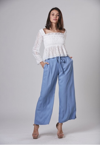 Somerset Bay Josie- Rayon Pant Long 2 Side Pockets With Ties Wide Leg A9FF2AA59D7673GS_1