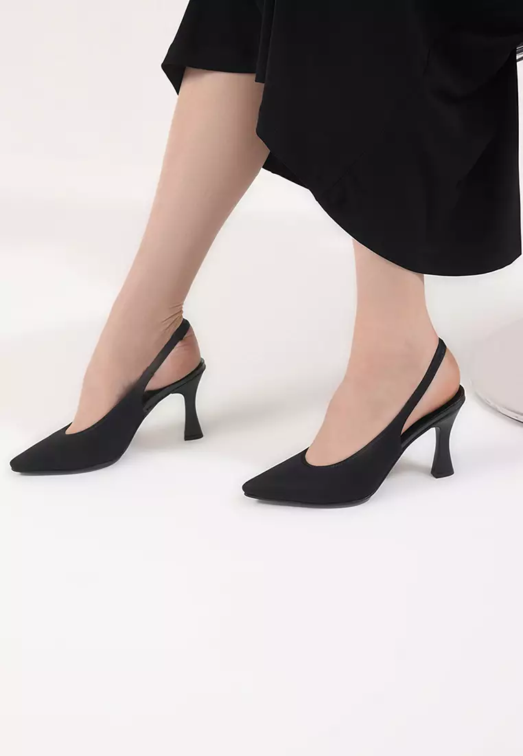 Matte Satin Pointed High-Heels