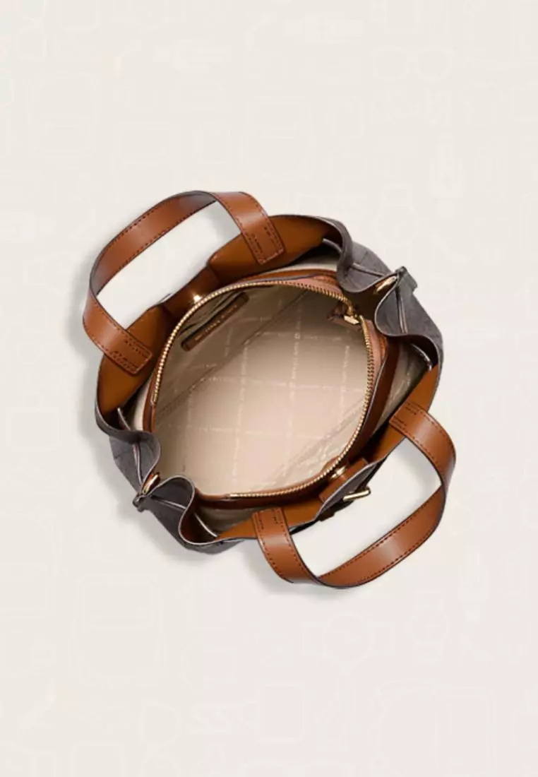 Michael Kors Emilia Small Logo Satchel Brown