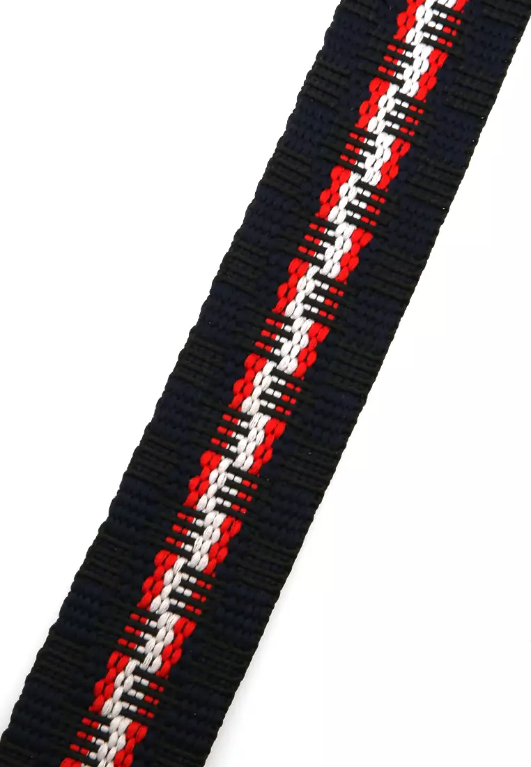 Bailey Ikat Pinggang Anak Pria Line Motive Casual Belt Material Cotton ORIGINAL - Black