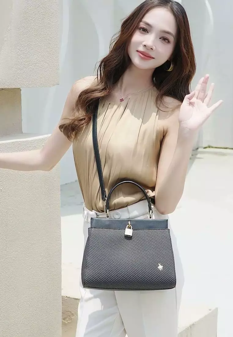 Women's Top Handle Bag / Sling Bag / Crossbody Bag / Shoulder Bag (Tas Tangan Wanita / Tas Selempang Wanita / Tas Bahu Wanita) - Hitam