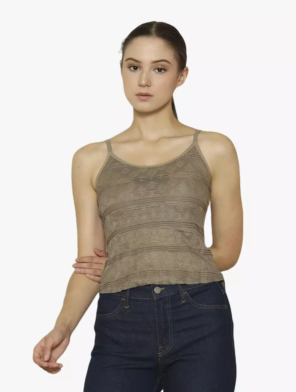 CYNTHIA CHARMY BRA TOP CAMISOLE - Brown