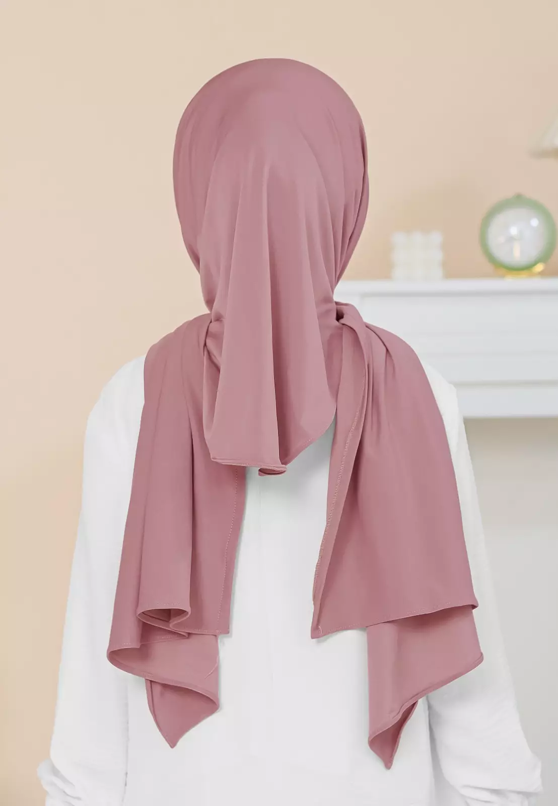 Cotton Bee - Calla Oval Instan | Hijab Pashmina Instan Anak - Rose Clay