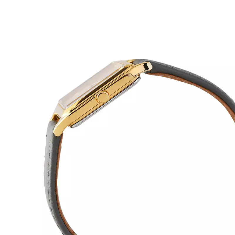 Jam Tangan Wanita Seiko Classic SWR090P1 Madam Gold Dial Grey Leather Strap