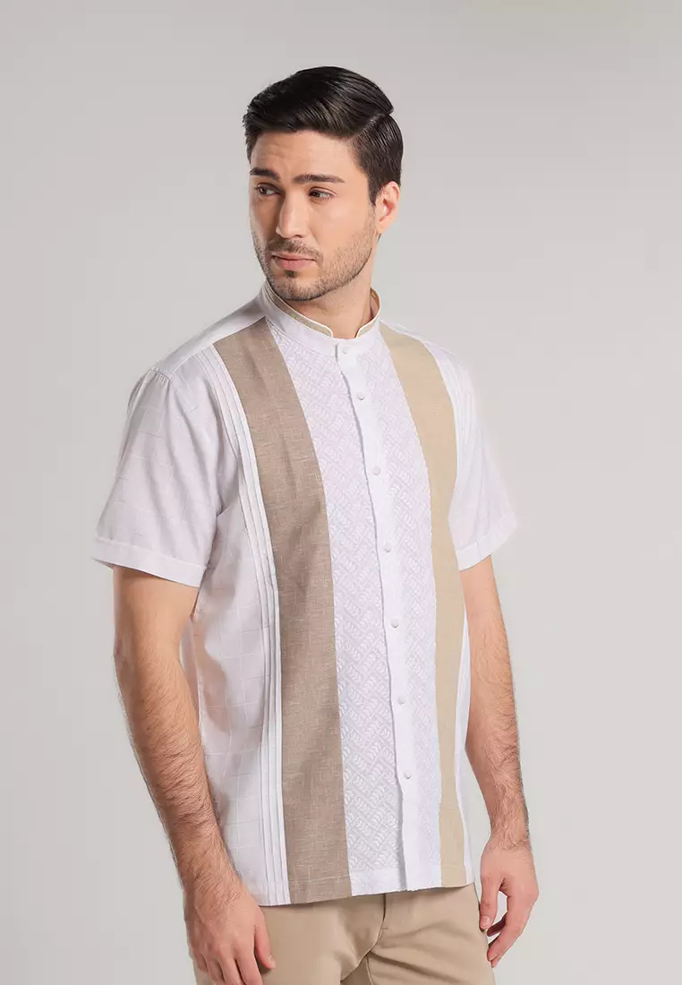 MOC Kemeja Koko Lengan Pendek Pria Hamid - White