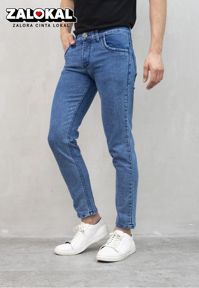 Jual House of Cuff Celana  panjang Jeans Slim Fit biru 