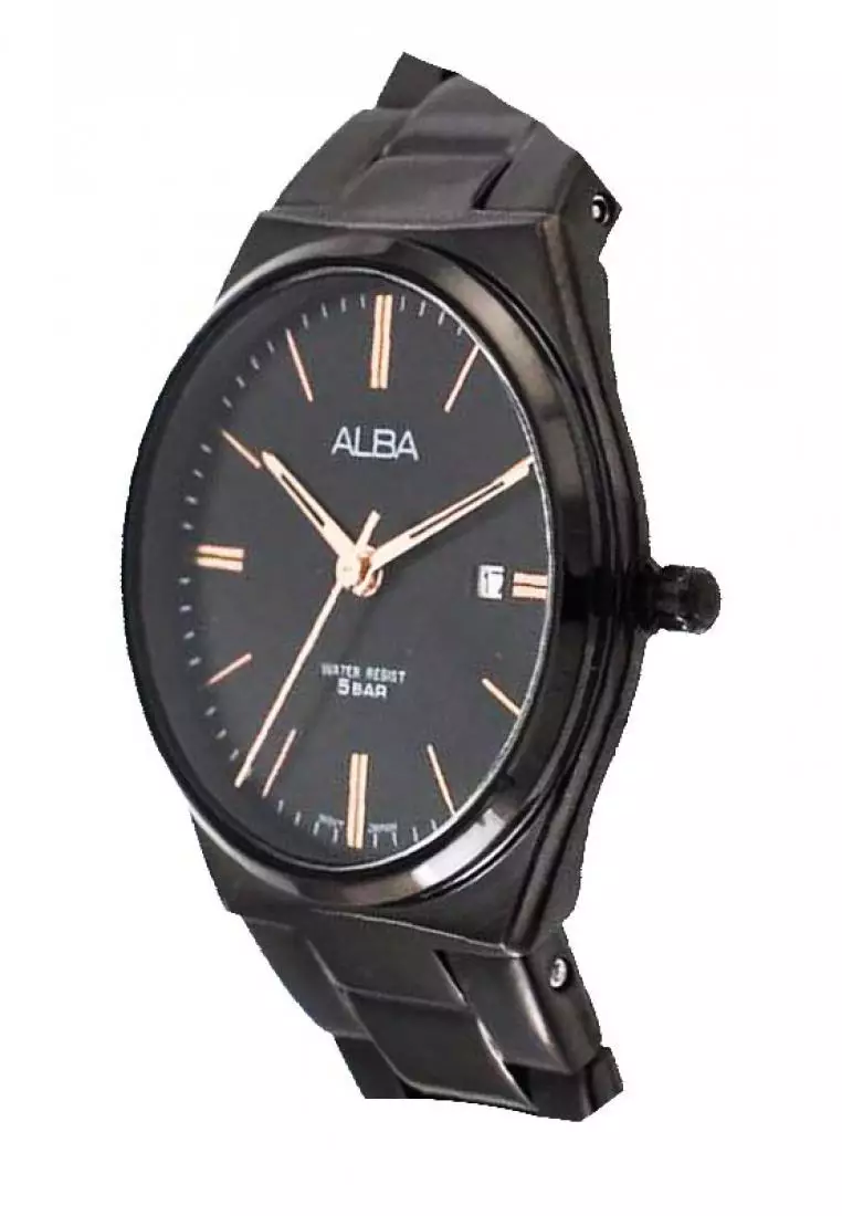 Jam Tangan Wanita Alba Original Garansi Resmi AH7S21 AH7S21X1 Strap Stainless Steel Black
