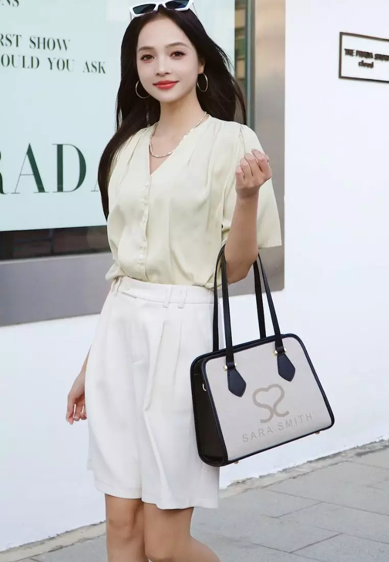 Women's Top Handle Bag / Sling Bag / Crossbody Bag - Black