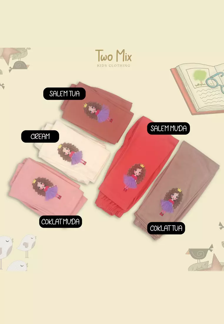 Two Mix Celana Legging Anak Perempuan / Leging Anak Cewek Motif Gajah Lucu Imut usia 1-12 tahun 4190