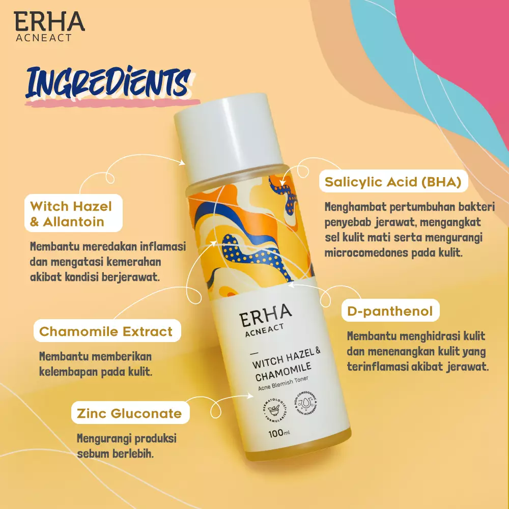 ERHA Acneact Witch Hazel & Chamomile Acneact Blemish Toner 100 Ml - Toner Wajah Berjerawat