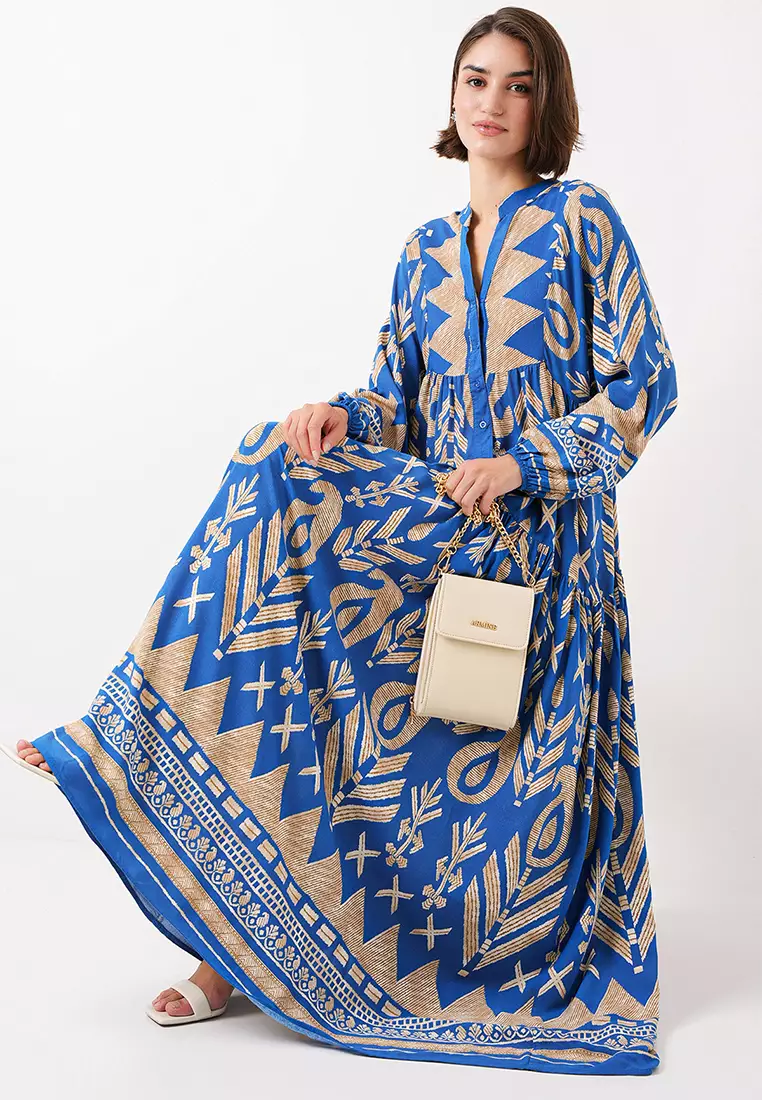 Modest Printed Maxi Dress