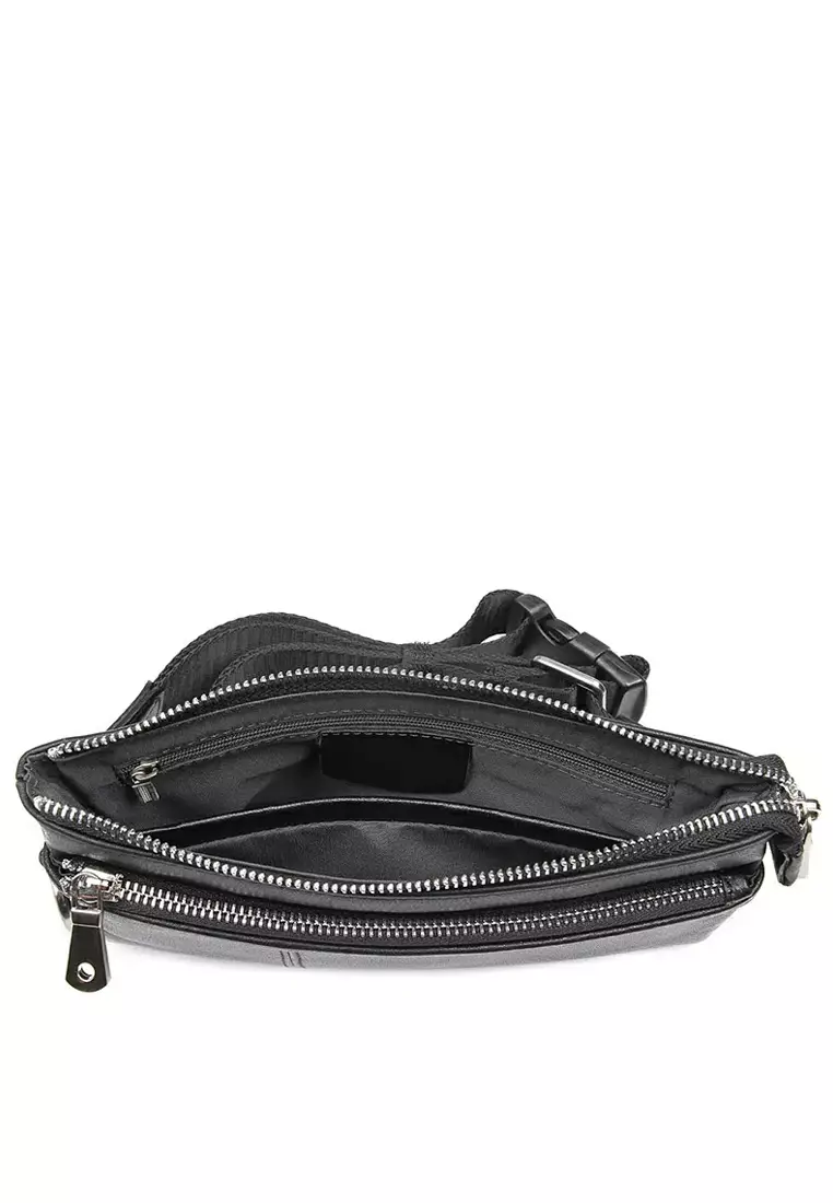 Sporty Full Grain Leather Chest Bag MJD3017