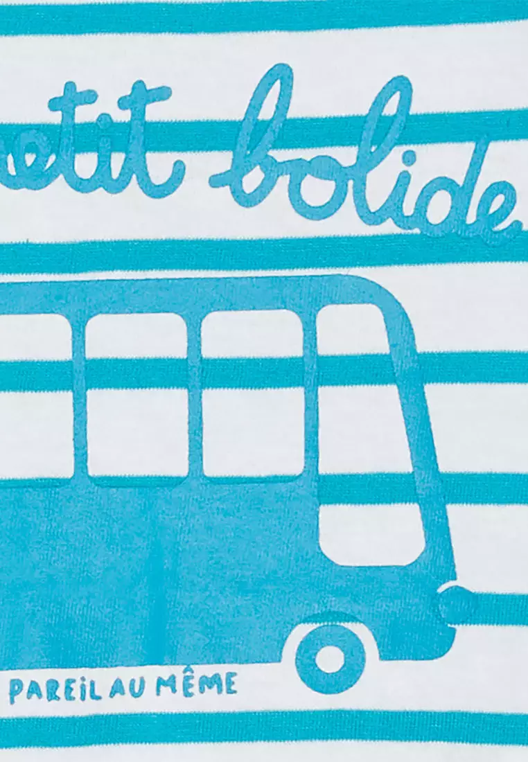 Striped and Bus printed T-shirt