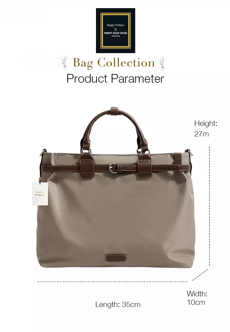 Multi Purpose Nylon Oxford Patch Genuine Leather Laptop Tote Bag JW MJ-1388