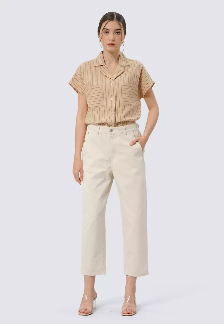 Regular Fit Denim Pants ECRU