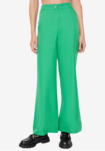 green high waisted trousers