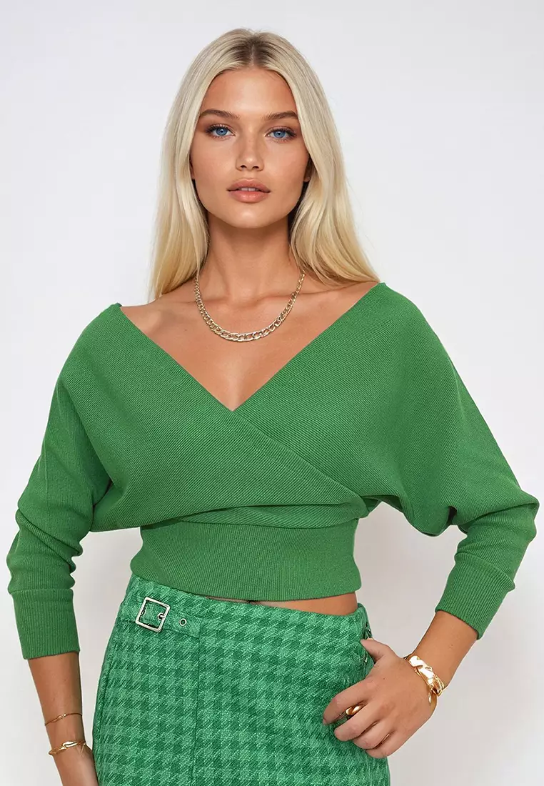 Front Back V-Neck Double Breasted Blouse