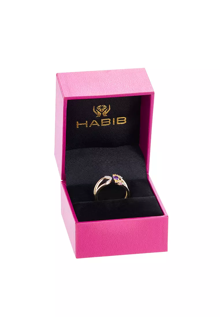 HABIB Multi-Coloured and Diamond Ring in 375/9K Yellow Gold 269540524